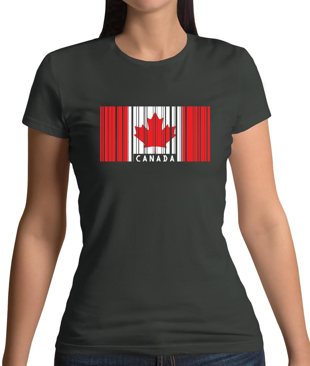 Canada Barcode Style Flag Womens T-Shirt