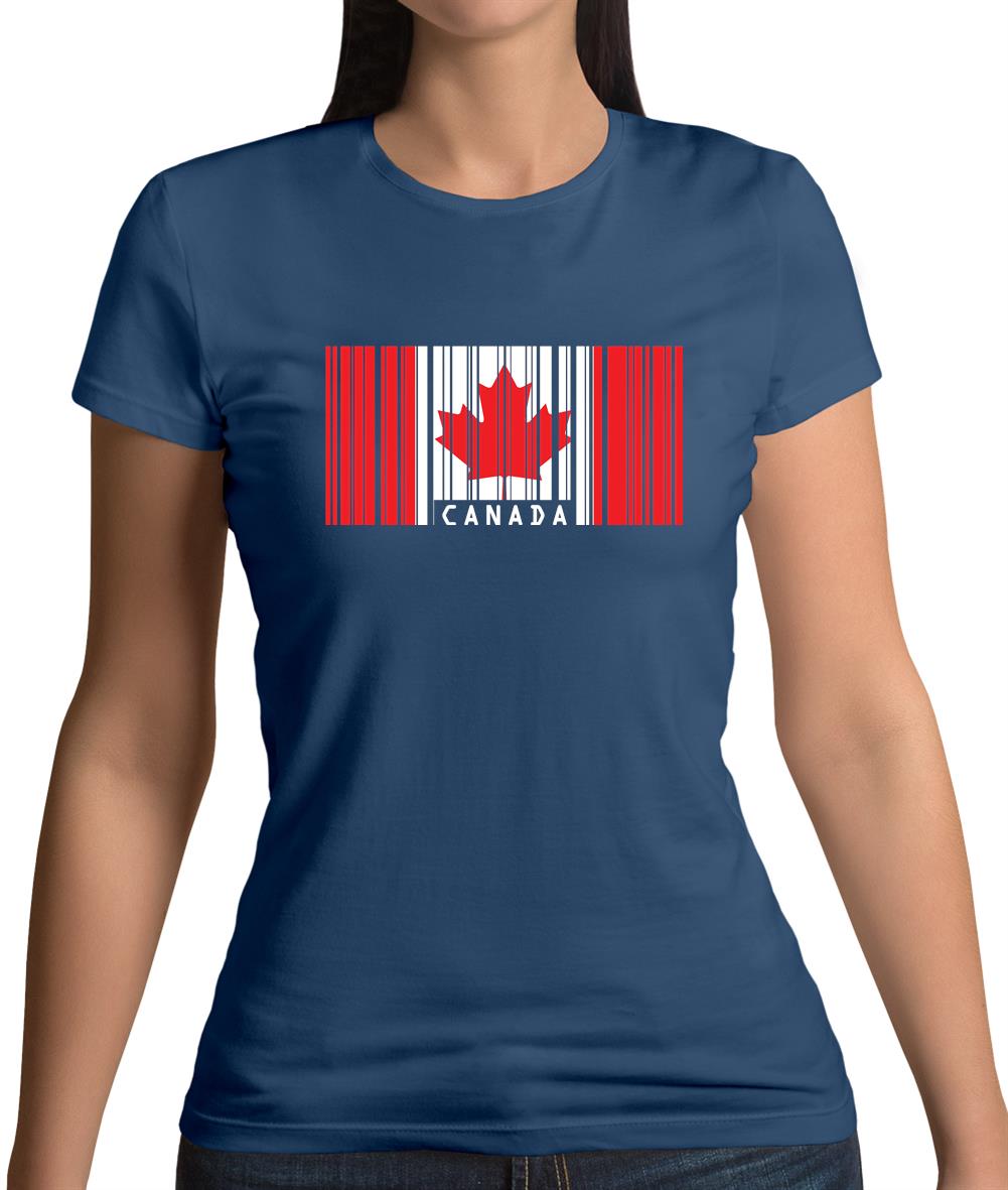Canada Barcode Style Flag Womens T-Shirt Canada Barcode Style Flag Womens T-Shirt