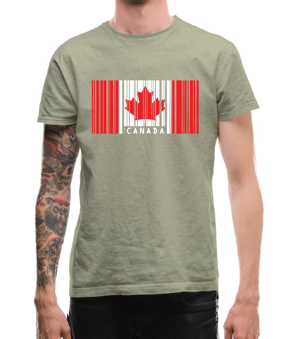 Canada Barcode Style Flag Mens T-Shirt Canada Barcode Style Flag Mens T-Shirt