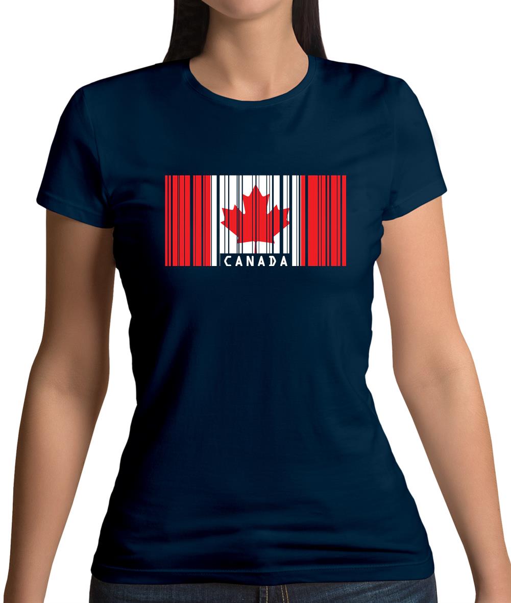 Canada Barcode Style Flag Womens T-Shirt Canada Barcode Style Flag Womens T-Shirt