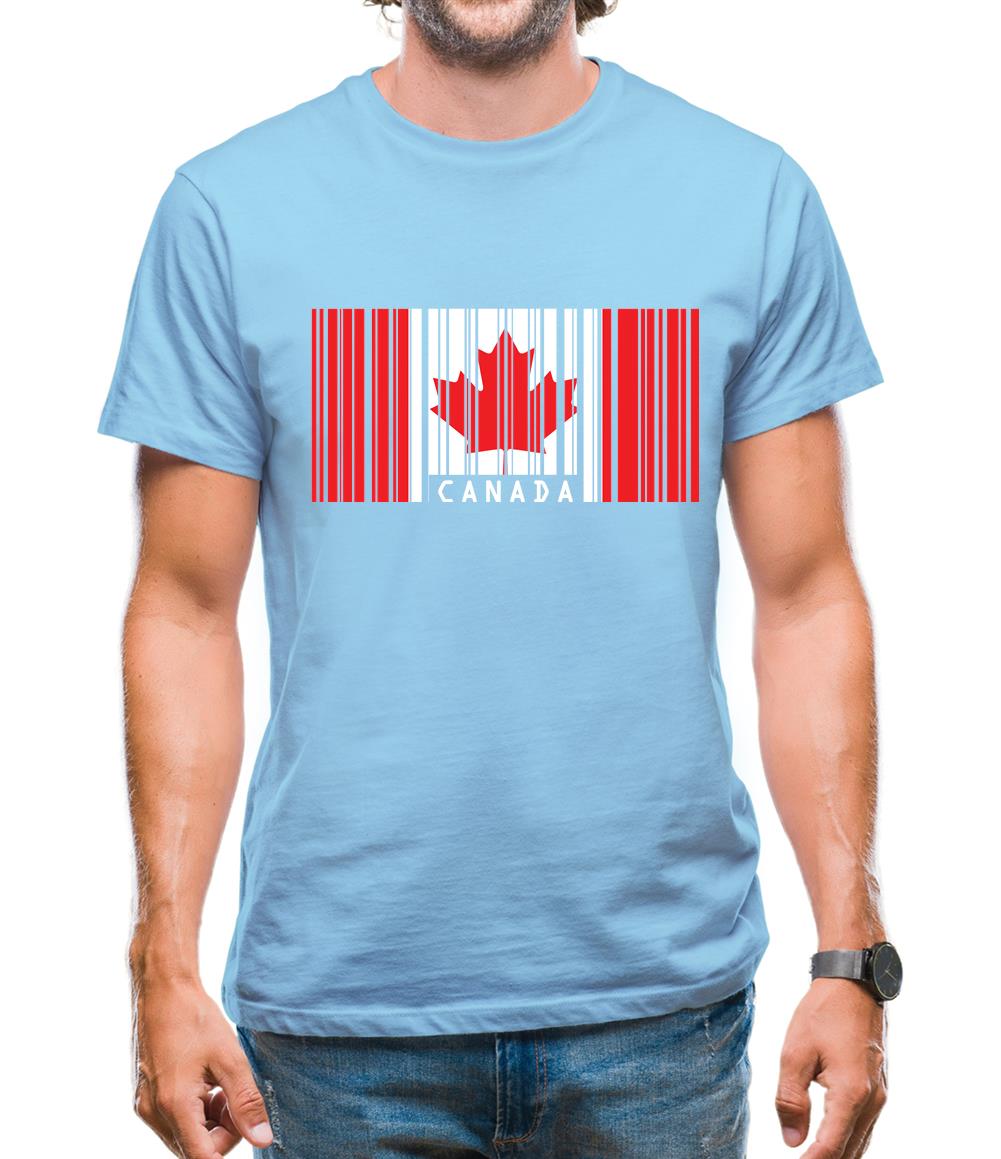 Canada Barcode Style Flag Mens T-Shirt Canada Barcode Style Flag Mens T-Shirt
