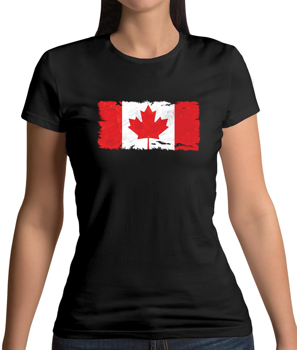 Canada Grunge Style Flag Womens T-Shirt Canada Grunge Style Flag Womens T-Shirt