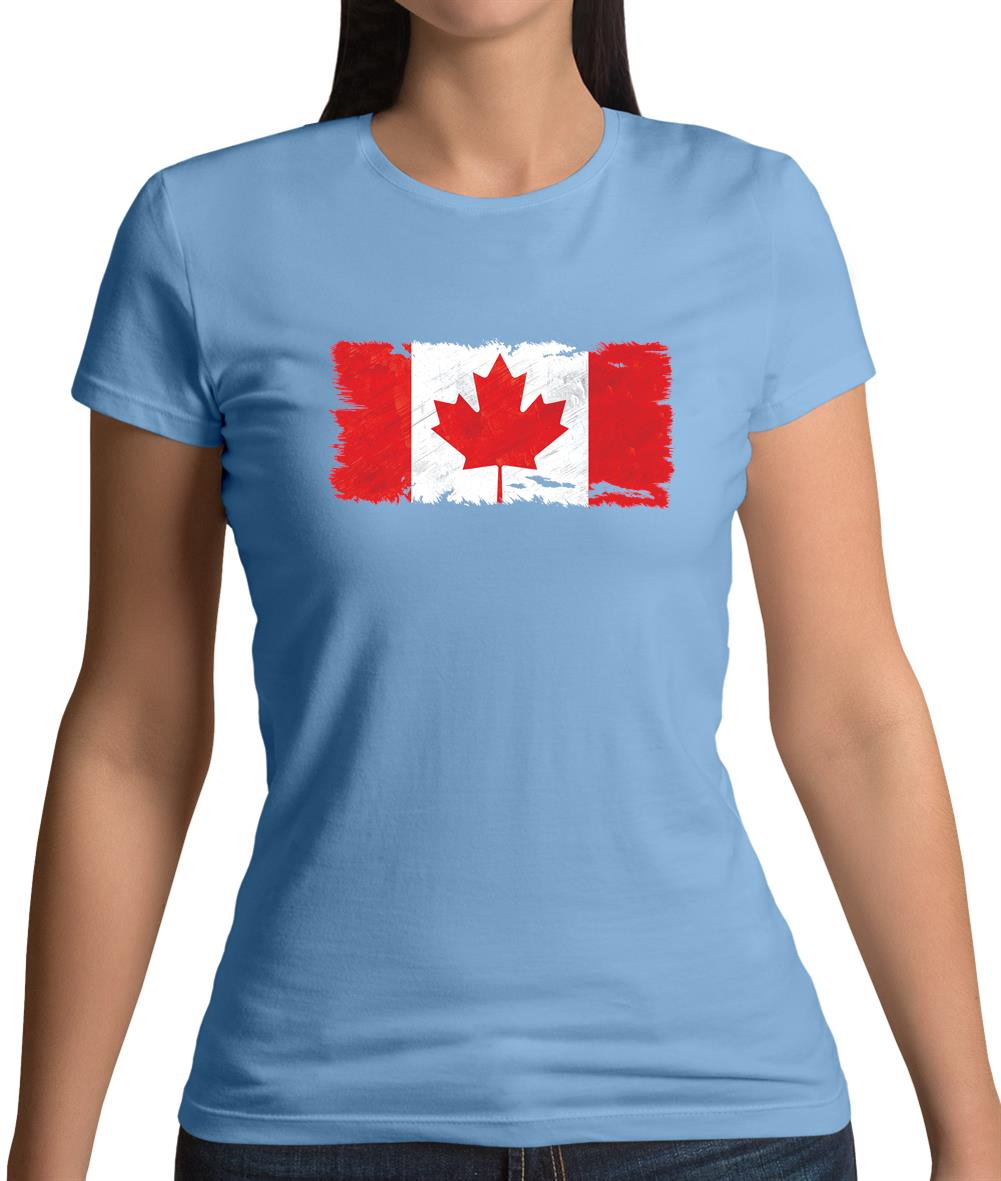Canada Grunge Style Flag Womens T-Shirt Canada Grunge Style Flag Womens T-Shirt