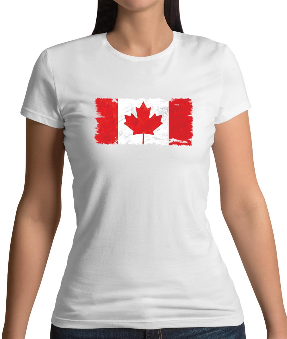Canada Grunge Style Flag Womens T-Shirt Canada Grunge Style Flag Womens T-Shirt