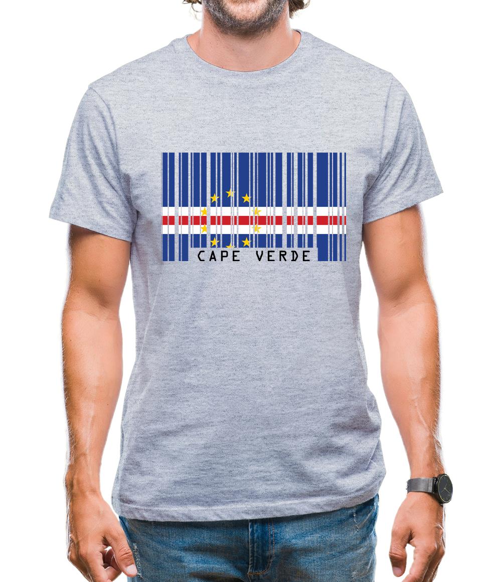 Cape Verde Barcode Style Flag Mens T-Shirt Cape Verde Barcode Style Flag Mens T-Shirt