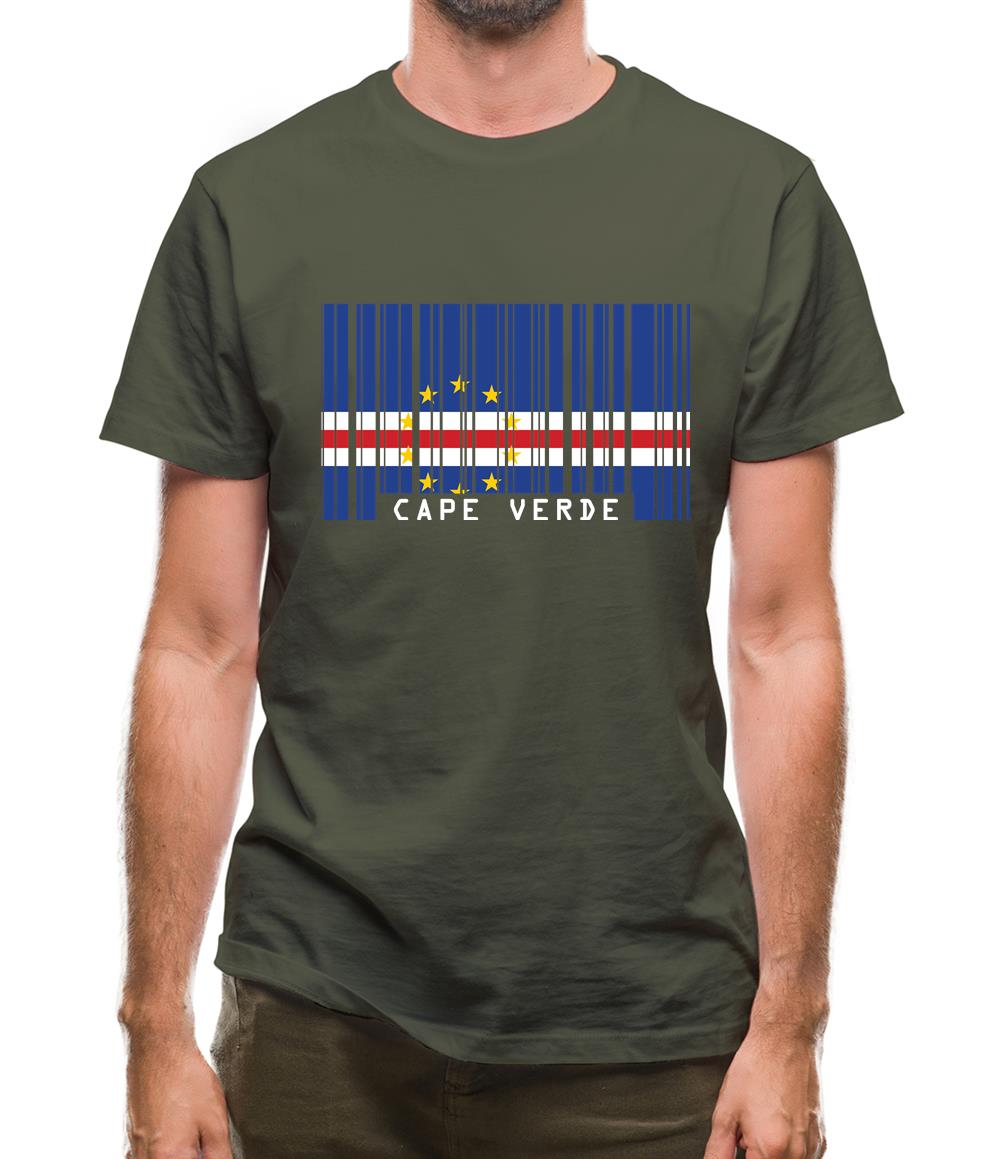Cape Verde Barcode Style Flag Mens T-Shirt Cape Verde Barcode Style Flag Mens T-Shirt