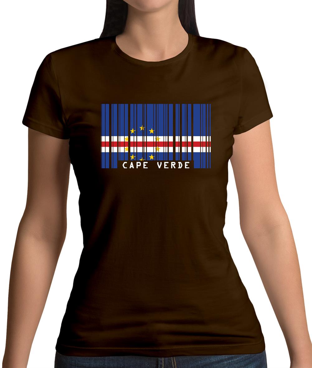 Cape Verde Barcode Style Flag Womens T-Shirt Cape Verde Barcode Style Flag Womens T-Shirt