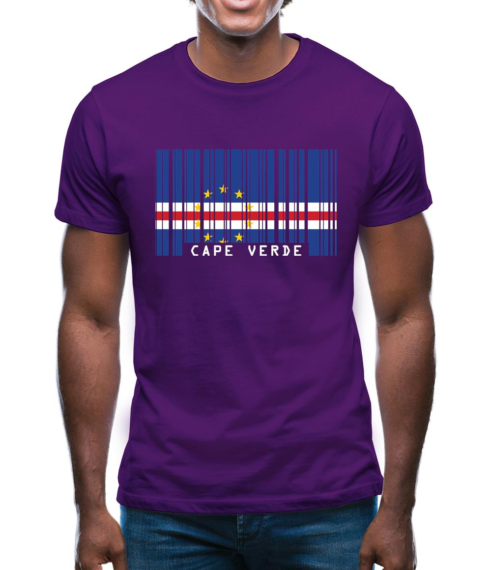 Cape Verde Barcode Style Flag Mens T-Shirt Cape Verde Barcode Style Flag Mens T-Shirt