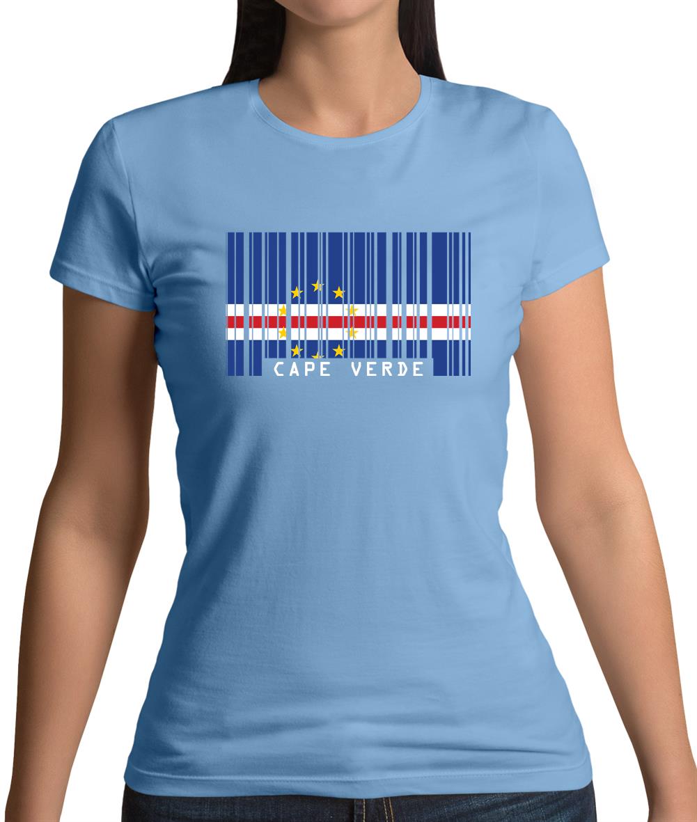 Cape Verde Barcode Style Flag Womens T-Shirt Cape Verde Barcode Style Flag Womens T-Shirt