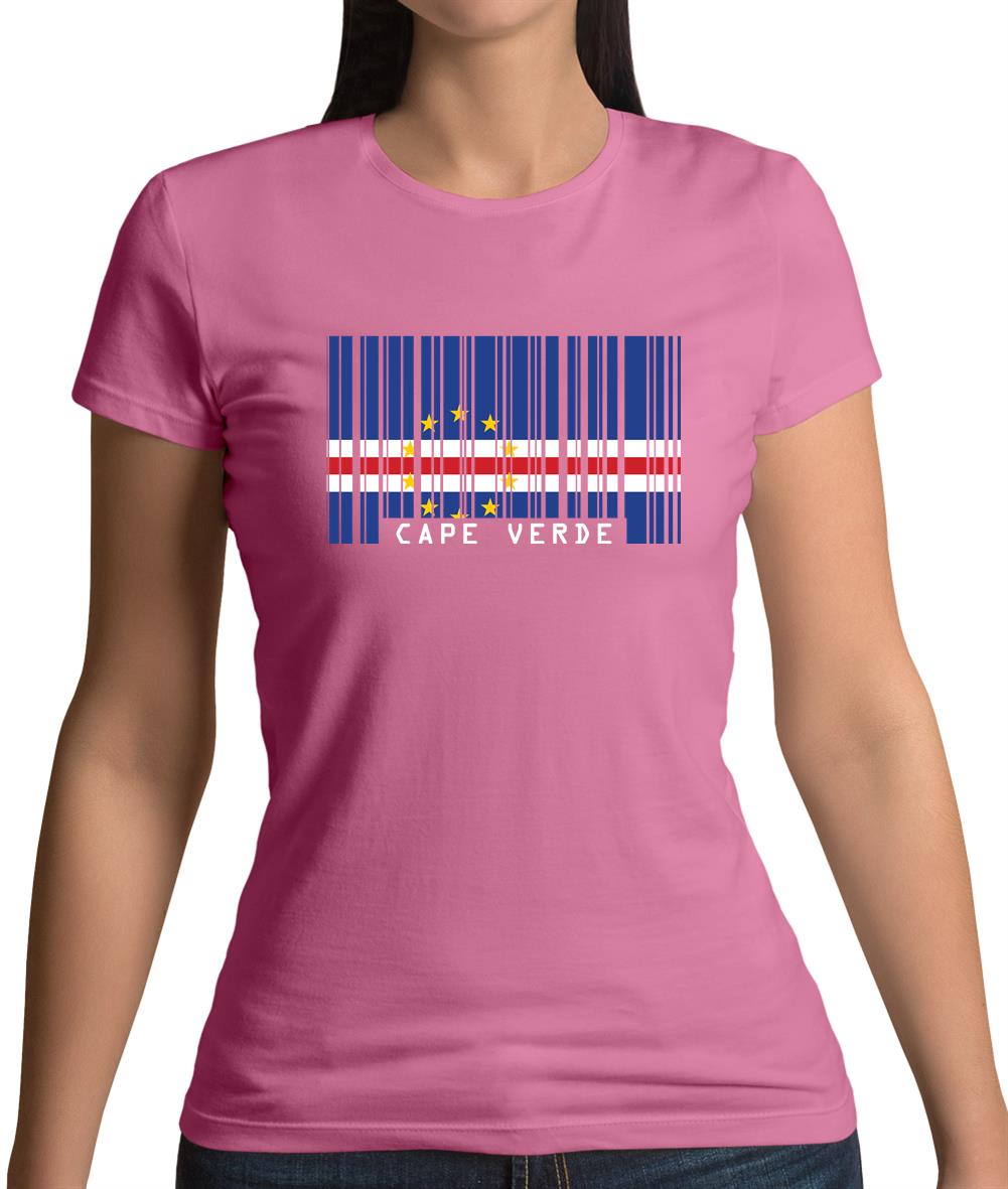 Cape Verde Barcode Style Flag Womens T-Shirt Cape Verde Barcode Style Flag Womens T-Shirt