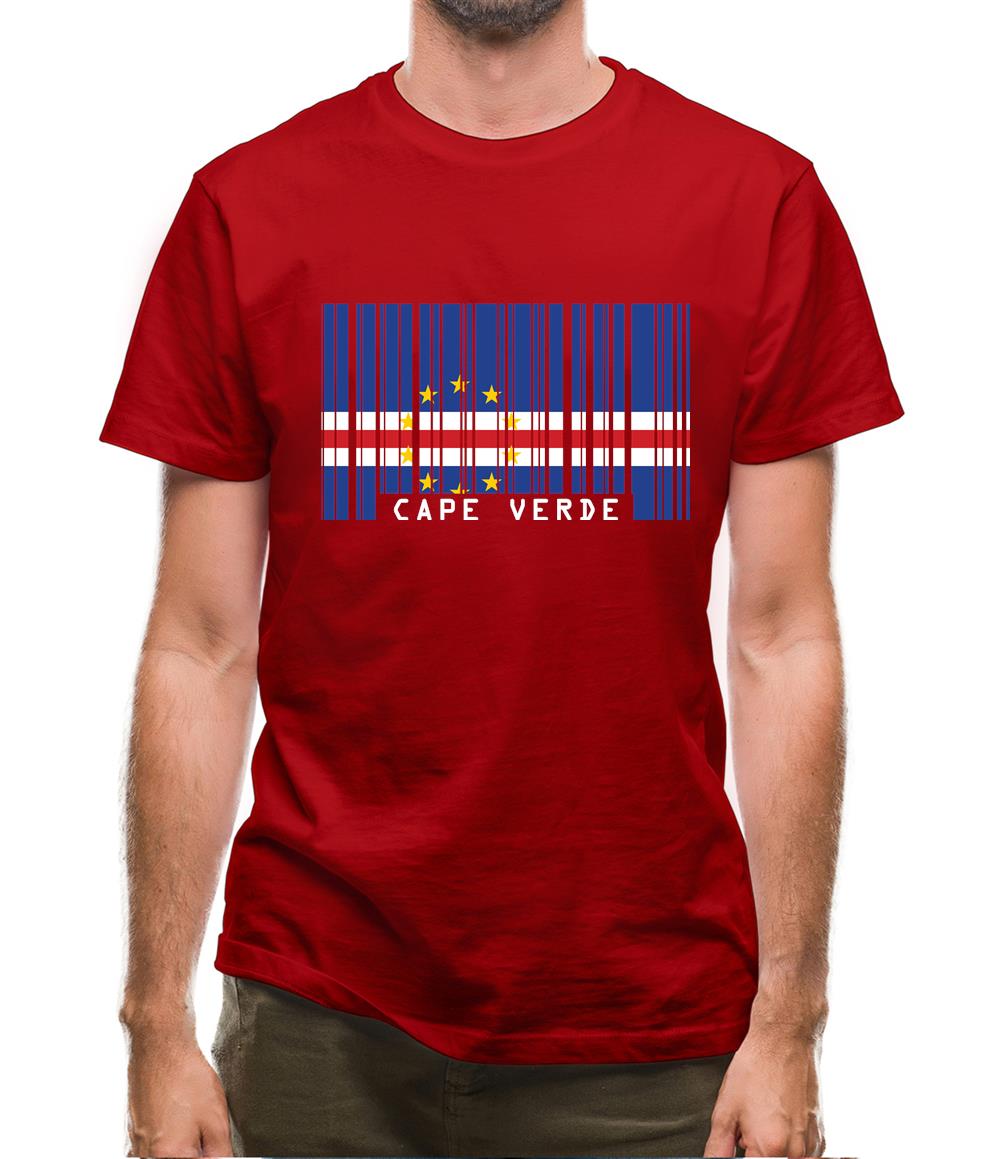 Cape Verde Barcode Style Flag Mens T-Shirt Cape Verde Barcode Style Flag Mens T-Shirt