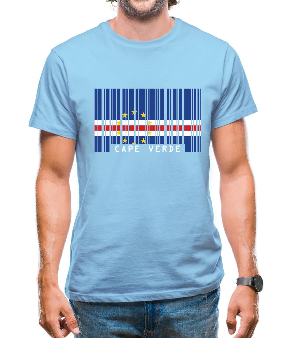 Cape Verde Barcode Style Flag Mens T-Shirt Cape Verde Barcode Style Flag Mens T-Shirt