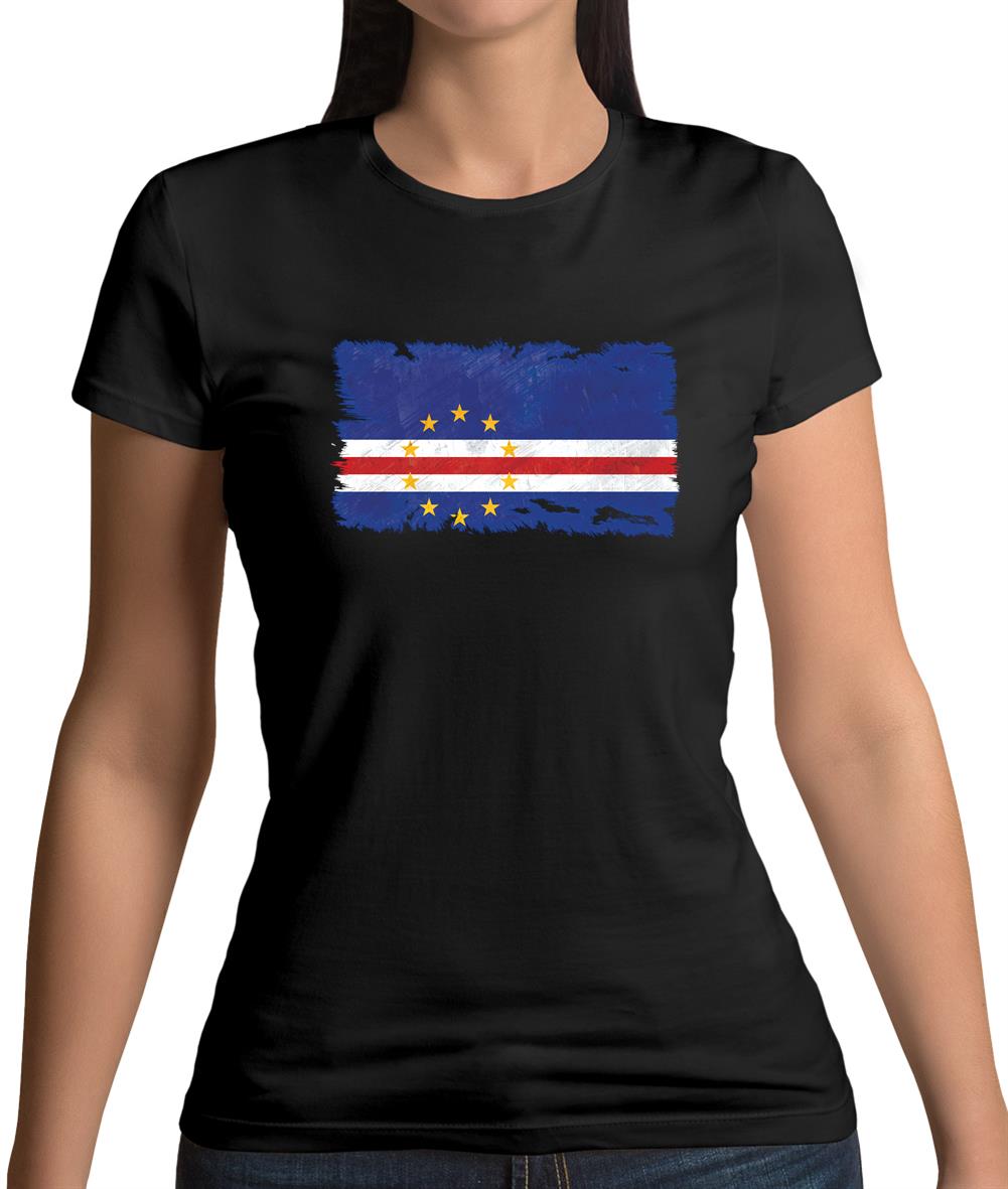 Cape Verde Grunge Style Flag Womens T-Shirt Cape Verde Grunge Style Flag Womens T-Shirt
