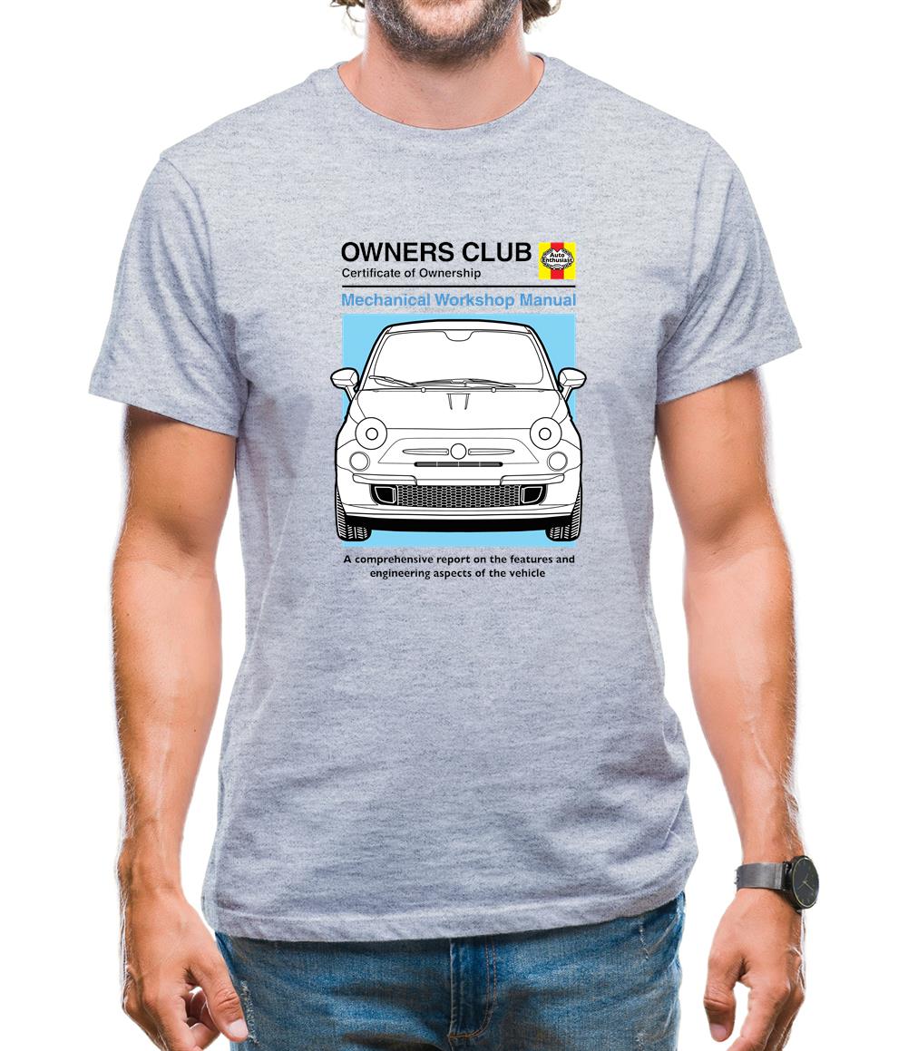 Car Owners Manual Fiat 500 Mens T-Shirt Car Owners Manual Fiat 500 Mens T-Shirt