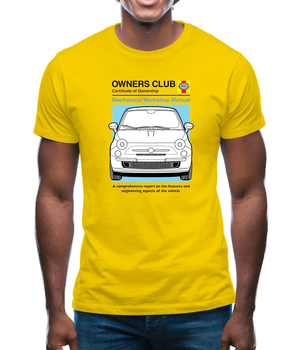 Car Owners Manual Fiat 500 Mens T-Shirt Car Owners Manual Fiat 500 Mens T-Shirt
