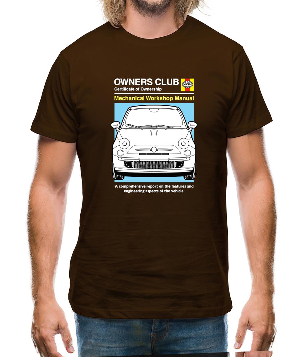 Car Owners Manual Fiat 500 Mens T-Shirt Car Owners Manual Fiat 500 Mens T-Shirt