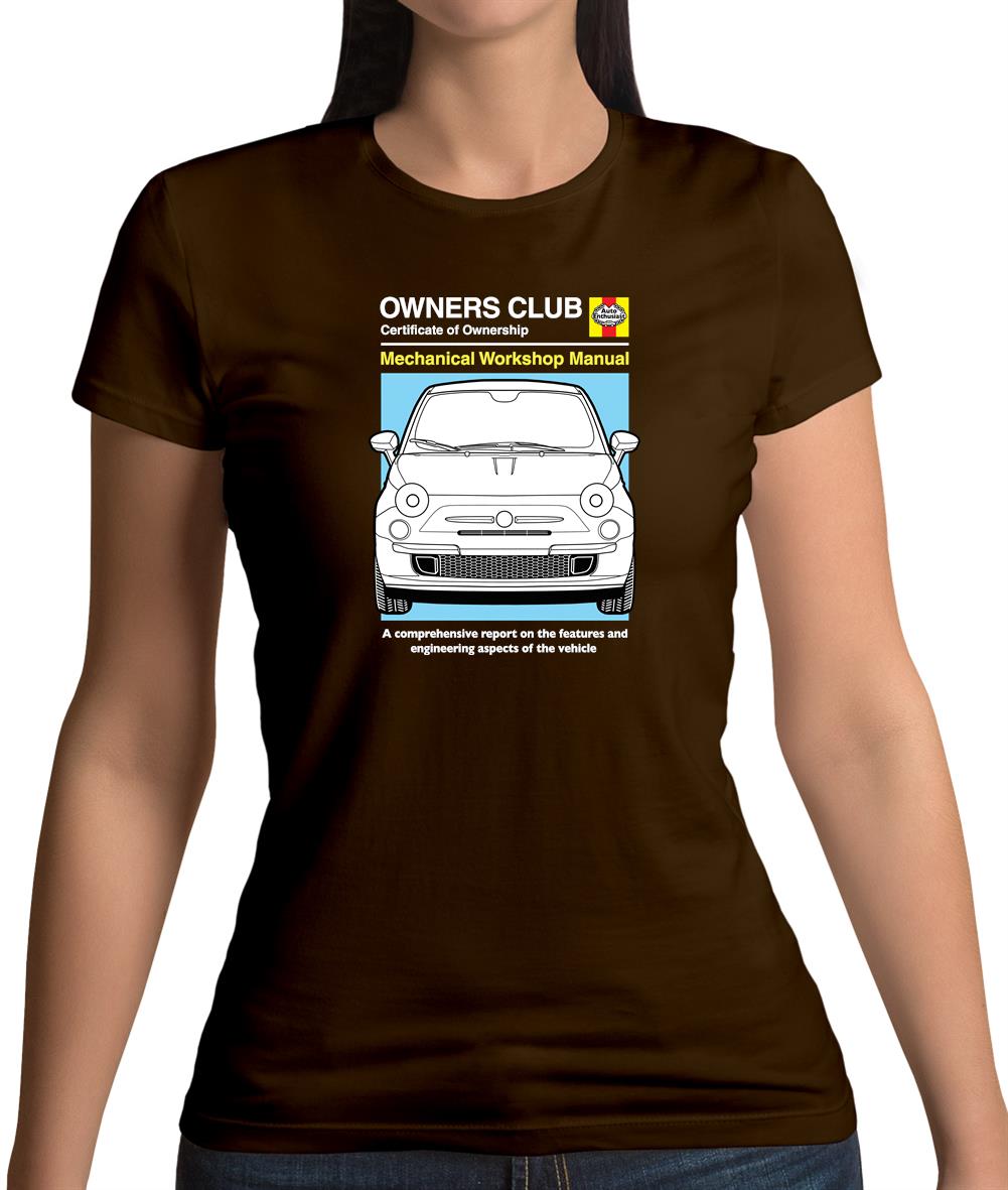 Car Owners Manual Fiat 500 Womens T-Shirt Car Owners Manual Fiat 500 Womens T-Shirt