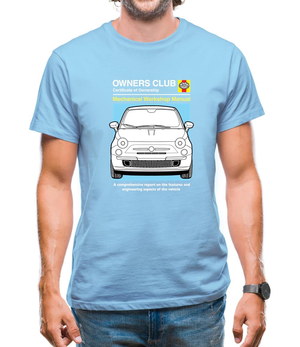 Car Owners Manual Fiat 500 Mens T-Shirt Car Owners Manual Fiat 500 Mens T-Shirt