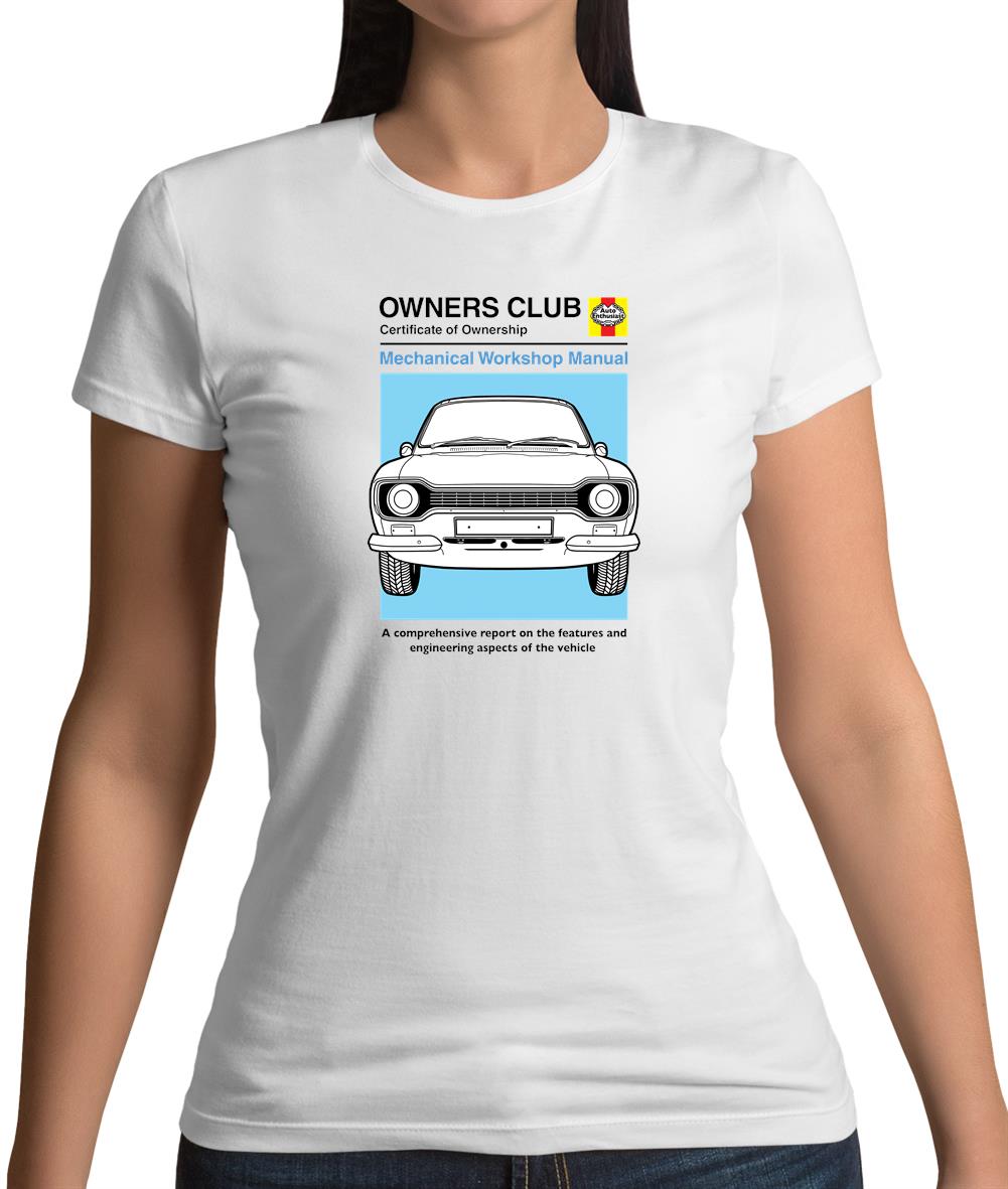 Car Owners Manual Ford Escort Womens T-Shirt Car Owners Manual Ford Escort Womens T-Shirt