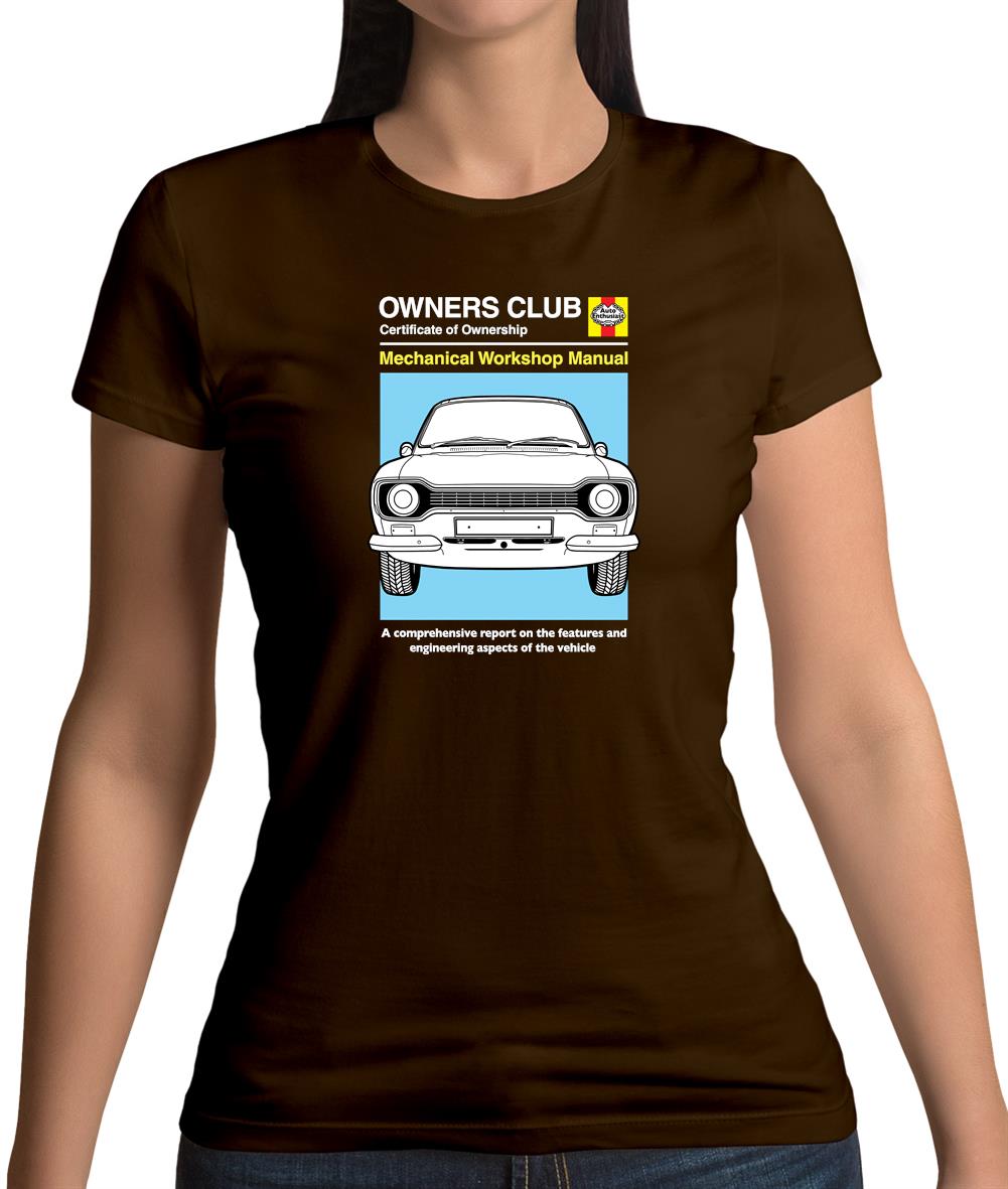 Car Owners Manual Ford Escort Womens T-Shirt Car Owners Manual Ford Escort Womens T-Shirt