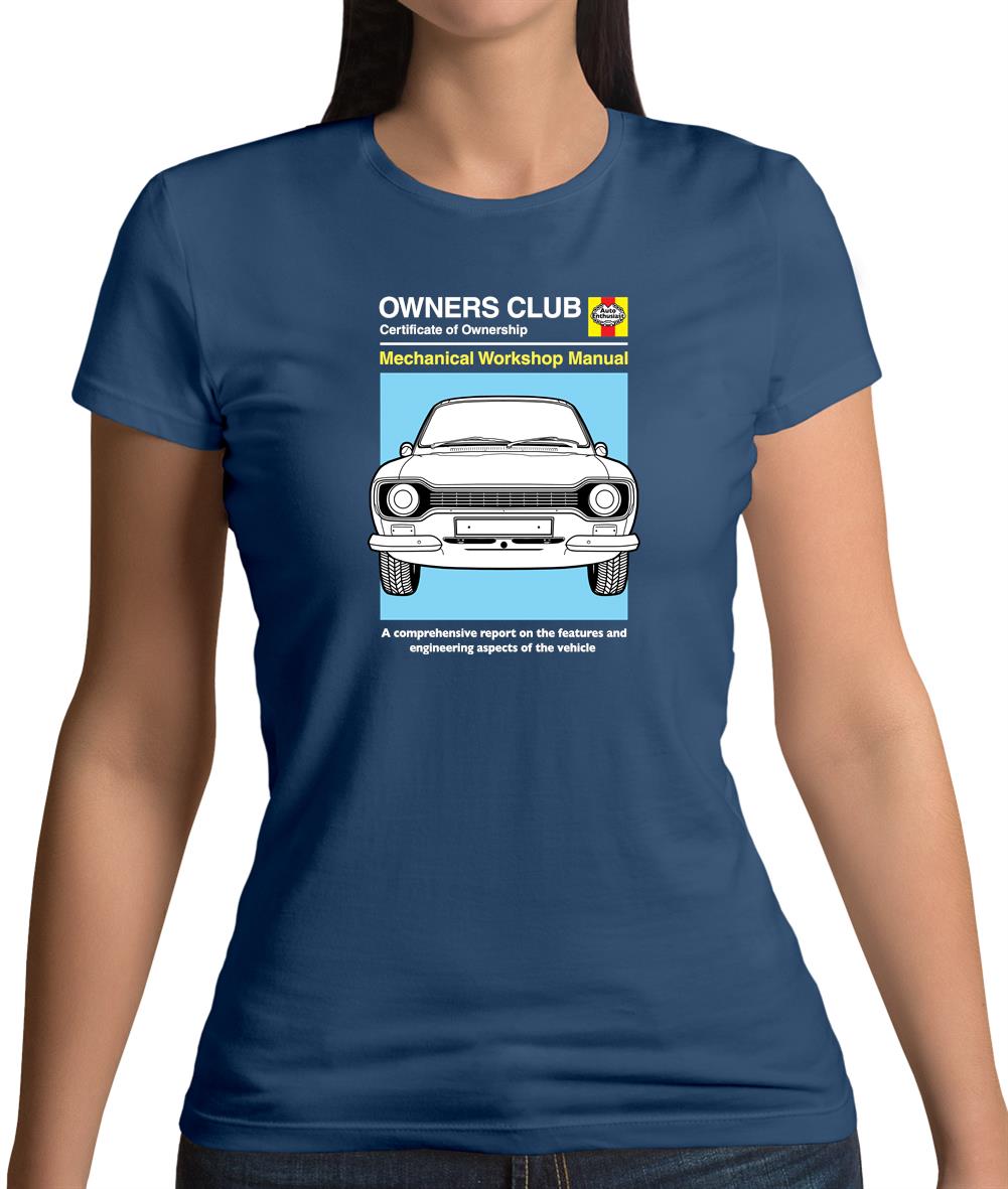 Car Owners Manual Ford Escort Womens T-Shirt Car Owners Manual Ford Escort Womens T-Shirt