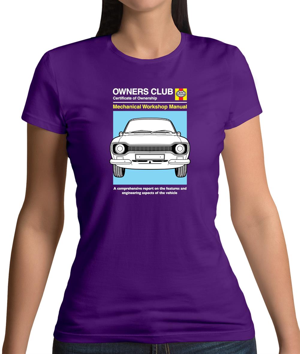 Car Owners Manual Ford Escort Womens T-Shirt Car Owners Manual Ford Escort Womens T-Shirt