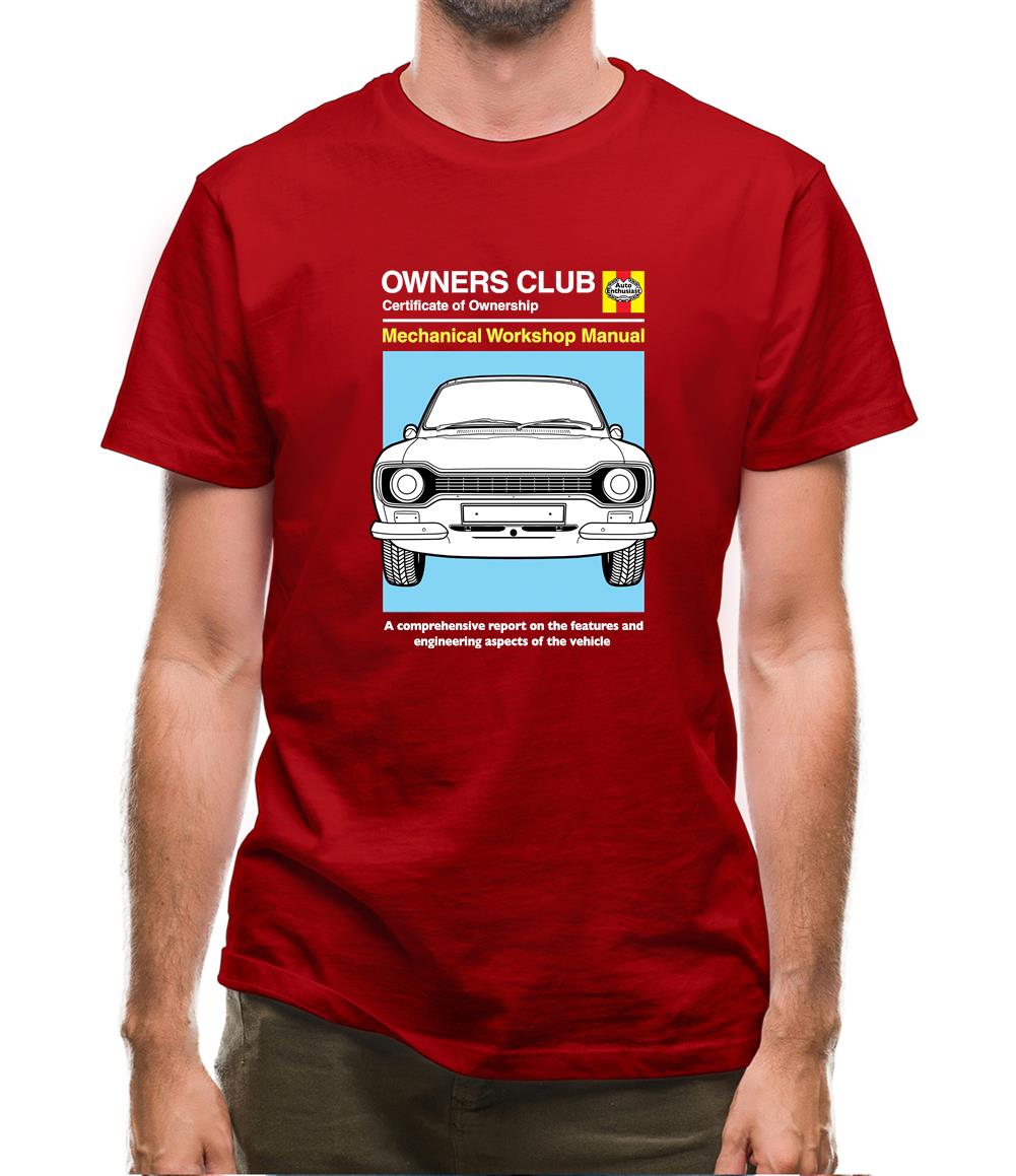 Car Owners Manual Ford Escort Mens T-Shirt Car Owners Manual Ford Escort Mens T-Shirt