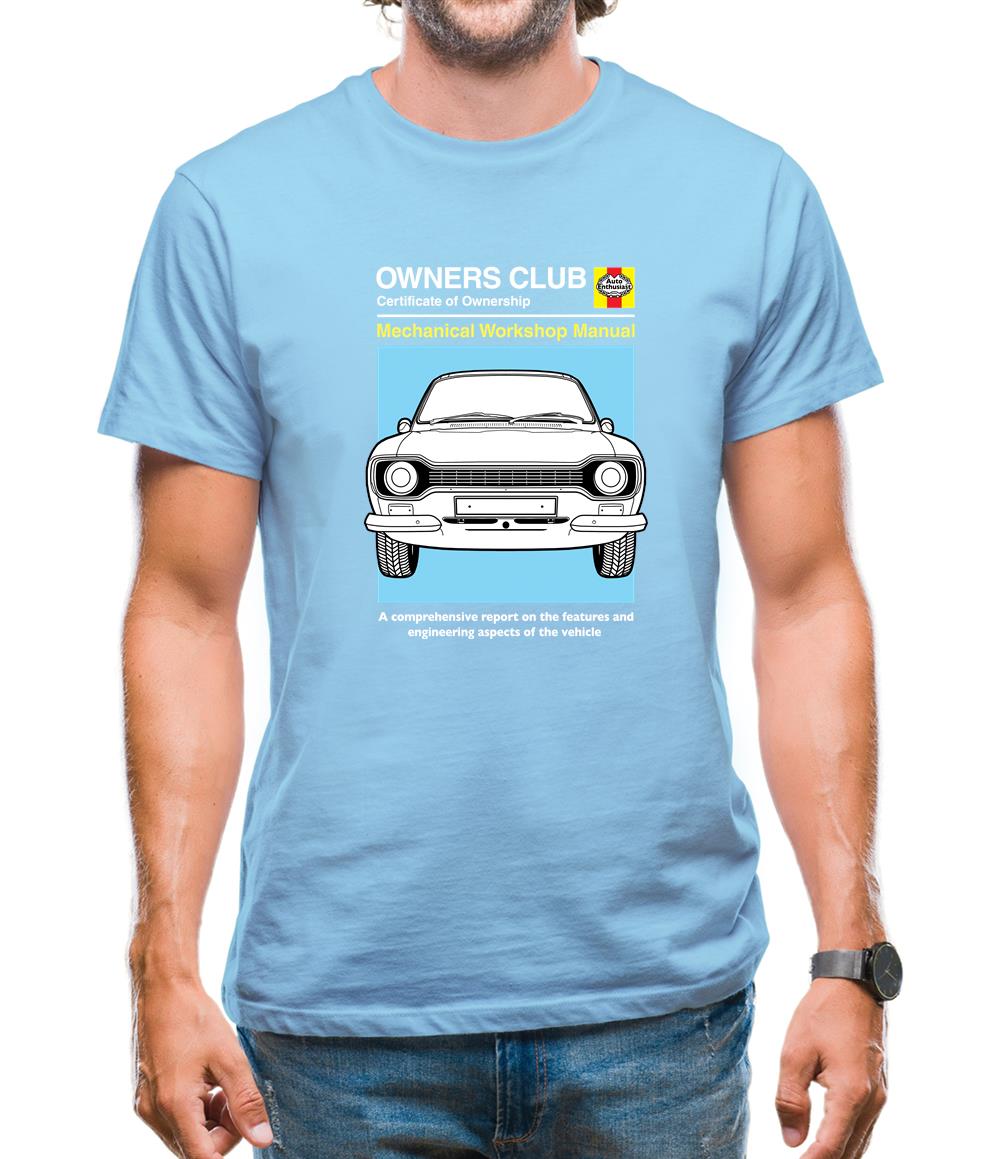 Car Owners Manual Ford Escort Mens T-Shirt Car Owners Manual Ford Escort Mens T-Shirt