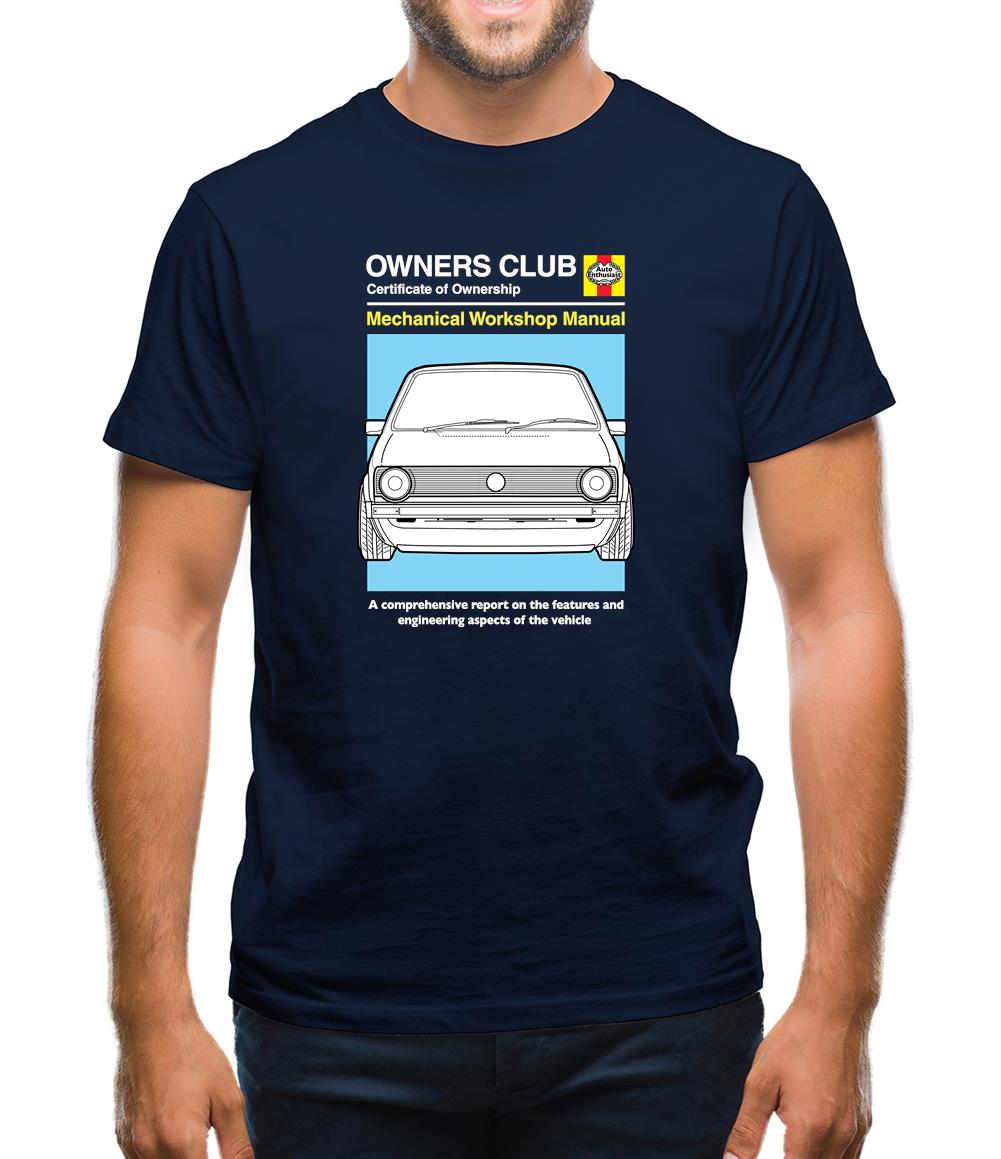 Car Owners Manual Golf Mk1 Mens T-Shirt Car Owners Manual Golf Mk1 Mens T-Shirt
