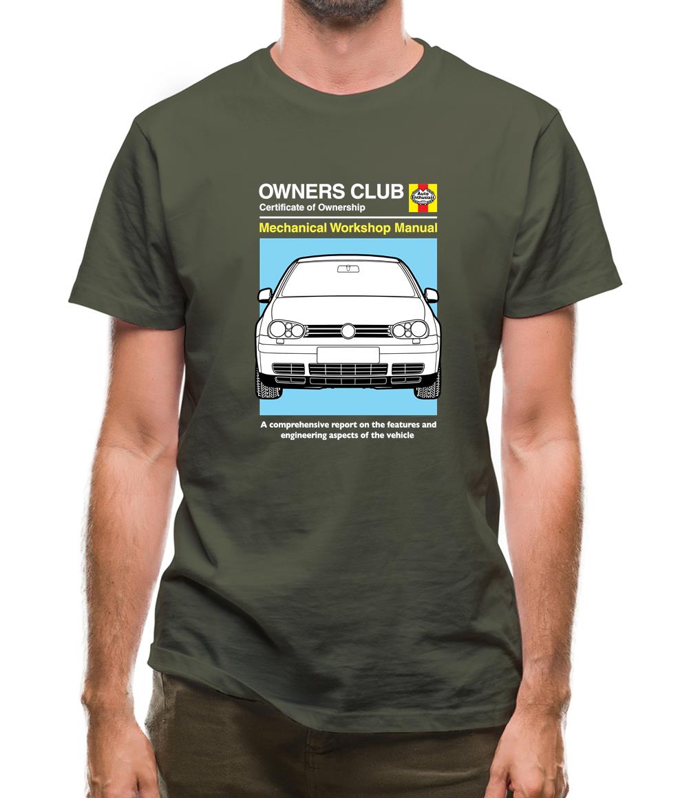 Car Owners Manual Golf Mk4 Mens T-Shirt Car Owners Manual Golf Mk4 Mens T-Shirt