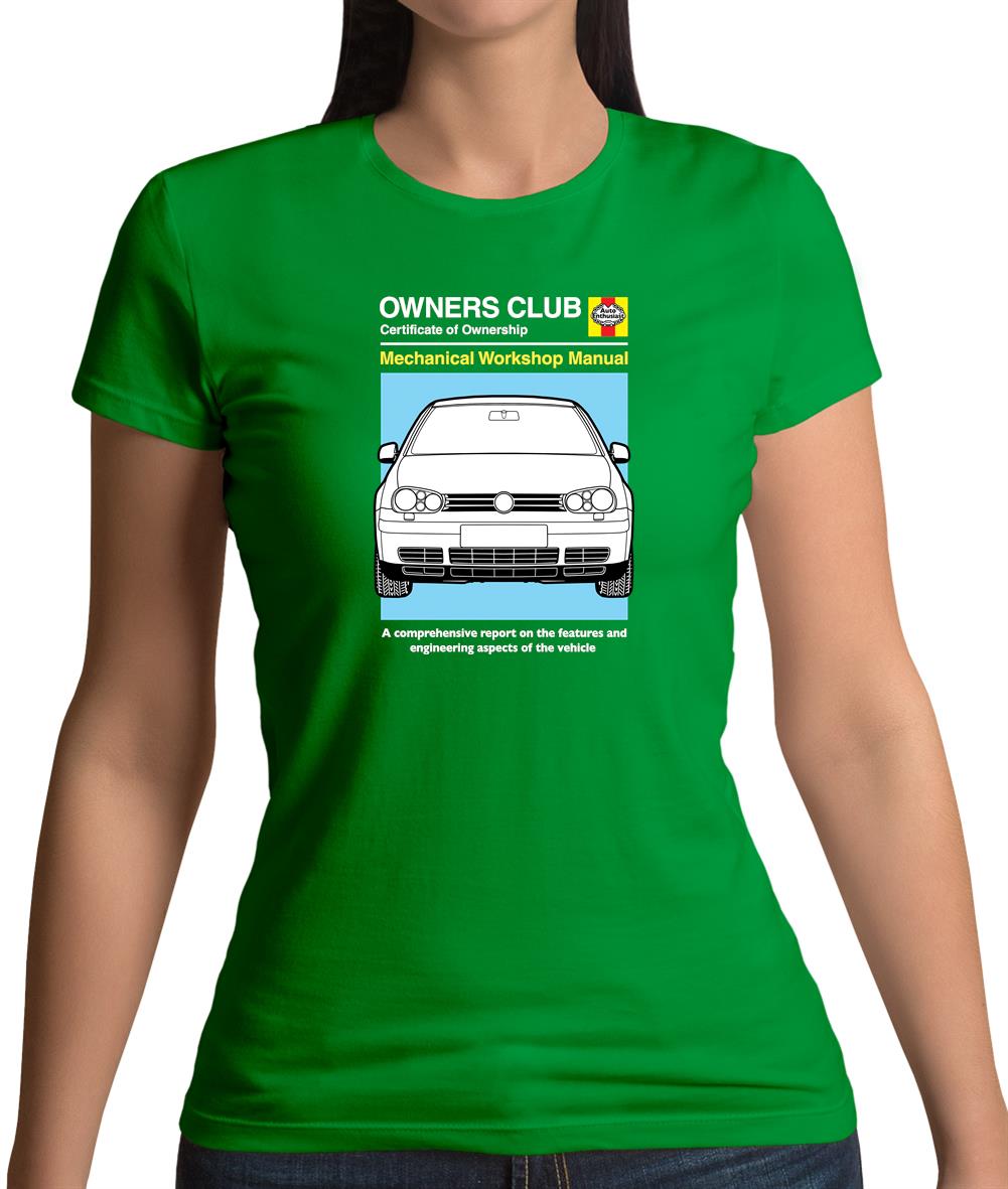 Car Owners Manual Golf Mk4 Womens T-Shirt Car Owners Manual Golf Mk4 Womens T-Shirt