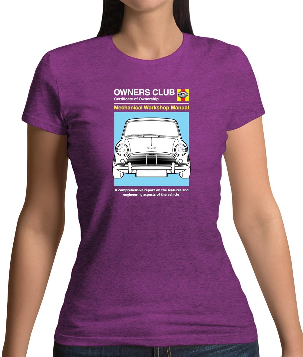 Car Owners Manual Mini Womens T-Shirt Car Owners Manual Mini Womens T-Shirt