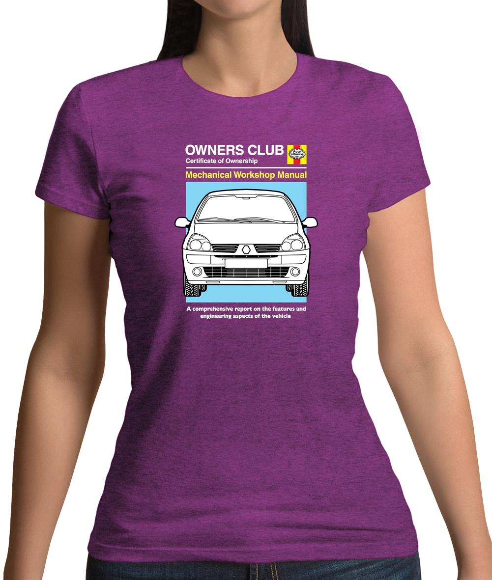 Car Owners Manual Clio Womens T-Shirt Car Owners Manual Clio Womens T-Shirt
