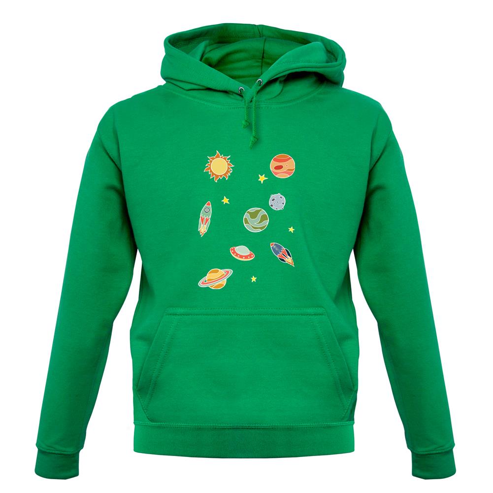 Cartoon Space Scene unisex hoodie Cartoon Space Scene unisex hoodie