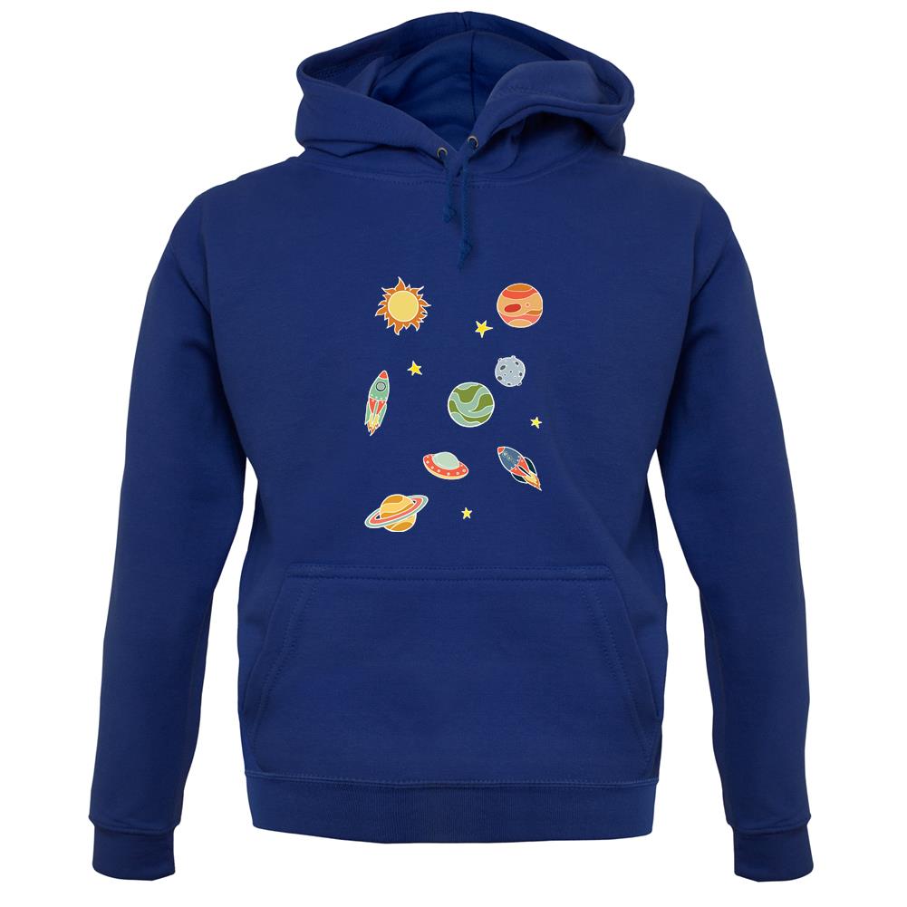 Cartoon Space Scene unisex hoodie Cartoon Space Scene unisex hoodie