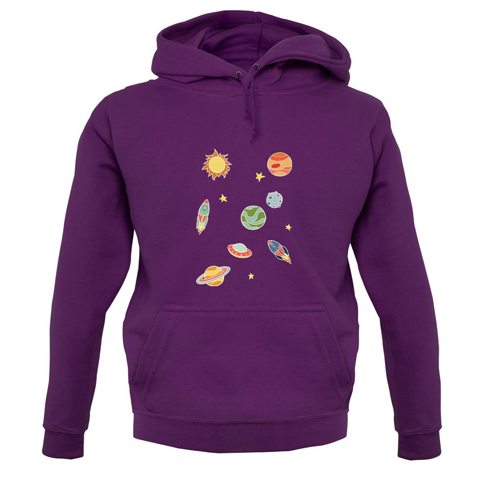Cartoon Space Scene unisex hoodie Cartoon Space Scene unisex hoodie