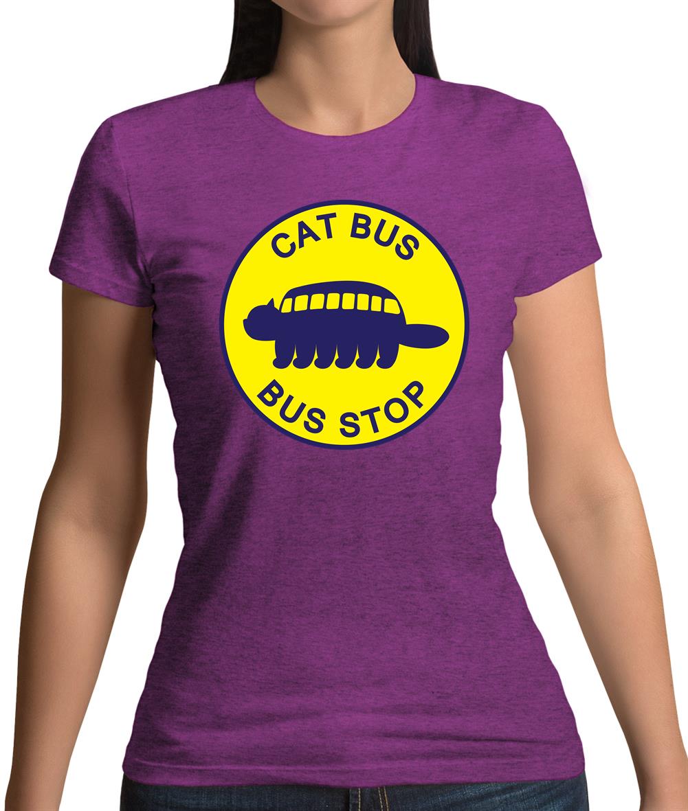 Cat Bus Stop Womens T-Shirt Cat Bus Stop Womens T-Shirt