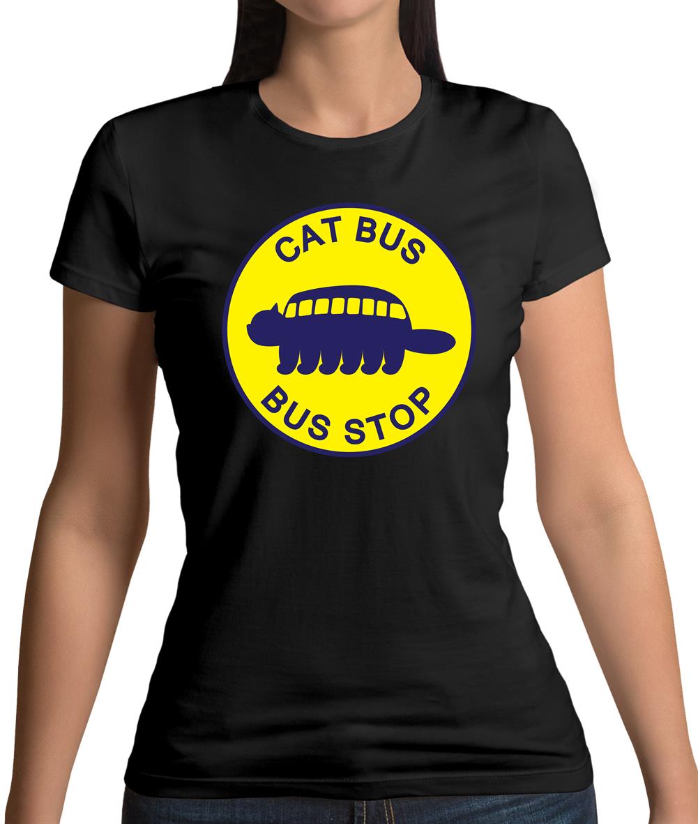 Cat Bus Stop Womens T-Shirt Cat Bus Stop Womens T-Shirt