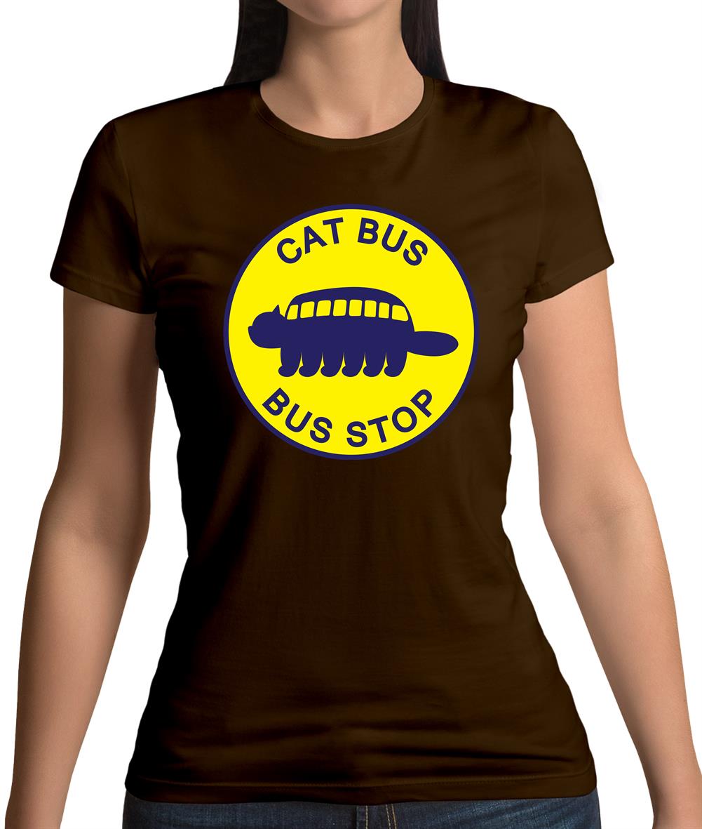 Cat Bus Stop Womens T-Shirt Cat Bus Stop Womens T-Shirt