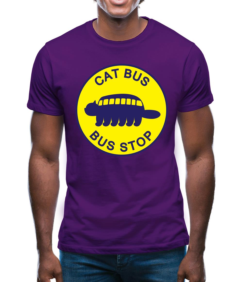 Cat Bus Stop Mens T-Shirt Cat Bus Stop Mens T-Shirt