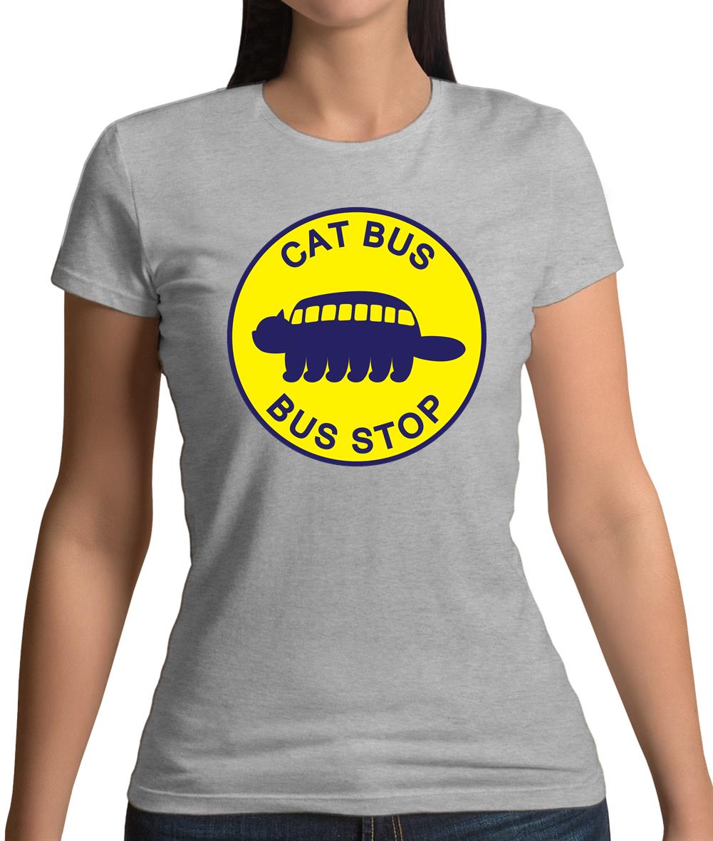 Cat Bus Stop Womens T-Shirt Cat Bus Stop Womens T-Shirt