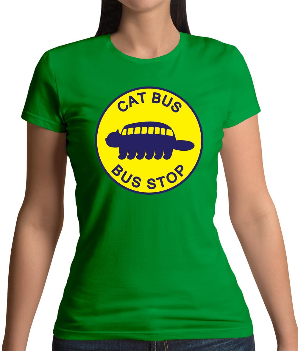 Cat Bus Stop Womens T-Shirt Cat Bus Stop Womens T-Shirt