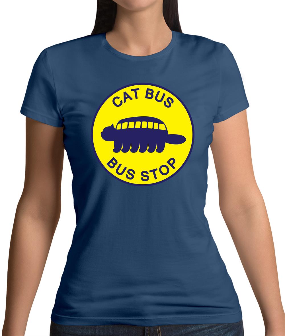 Cat Bus Stop Womens T-Shirt Cat Bus Stop Womens T-Shirt