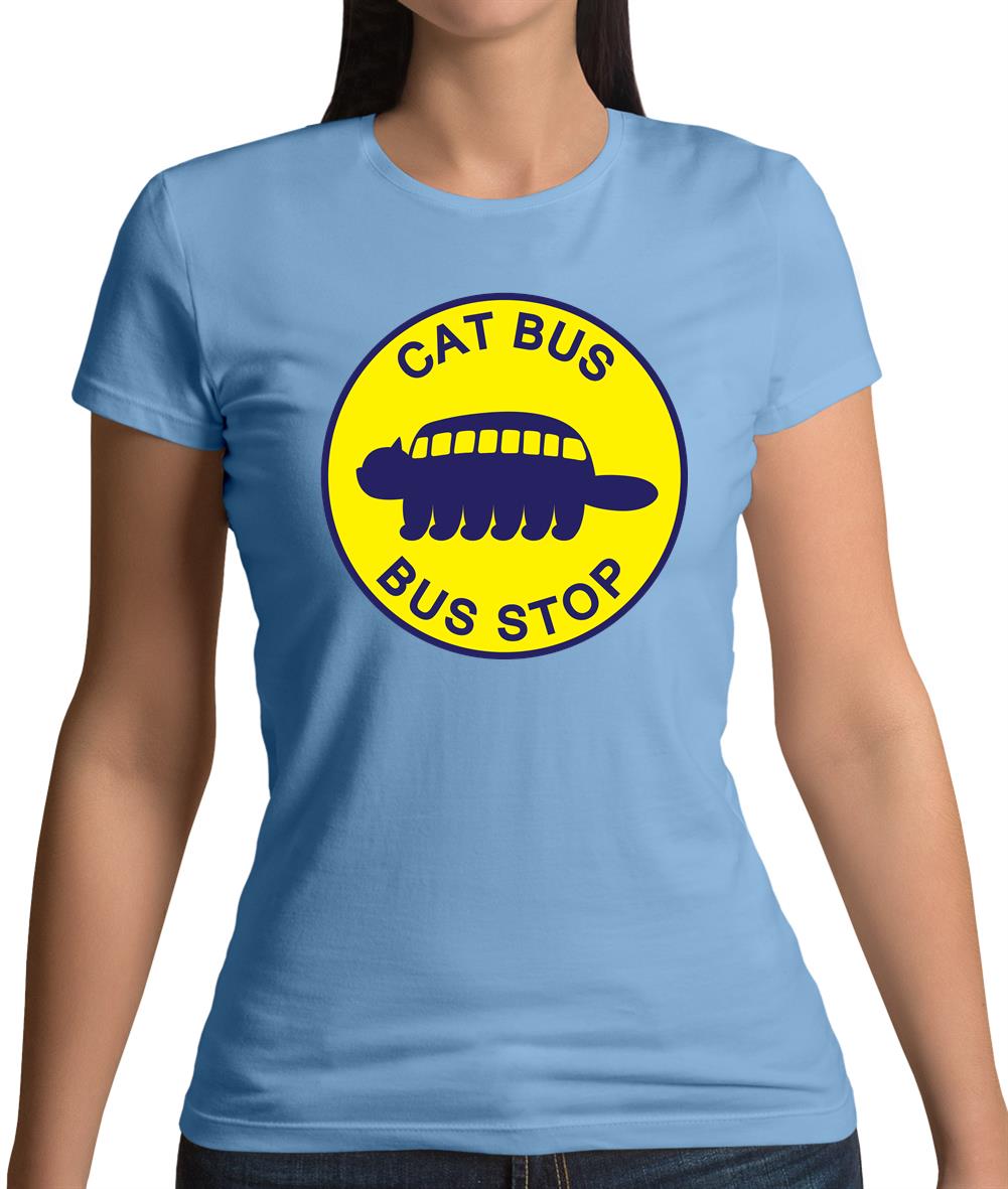 Cat Bus Stop Womens T-Shirt Cat Bus Stop Womens T-Shirt
