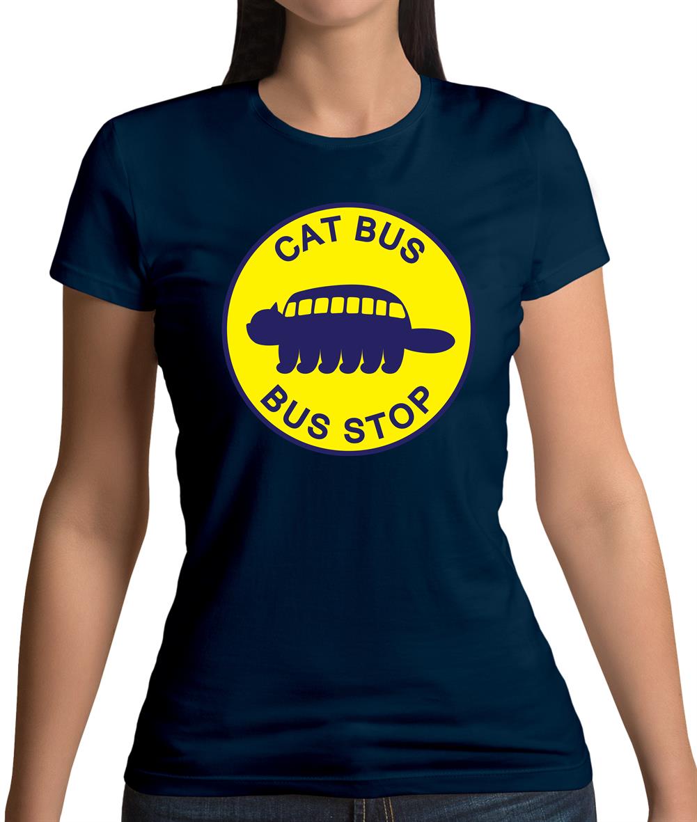 Cat Bus Stop Womens T-Shirt Cat Bus Stop Womens T-Shirt