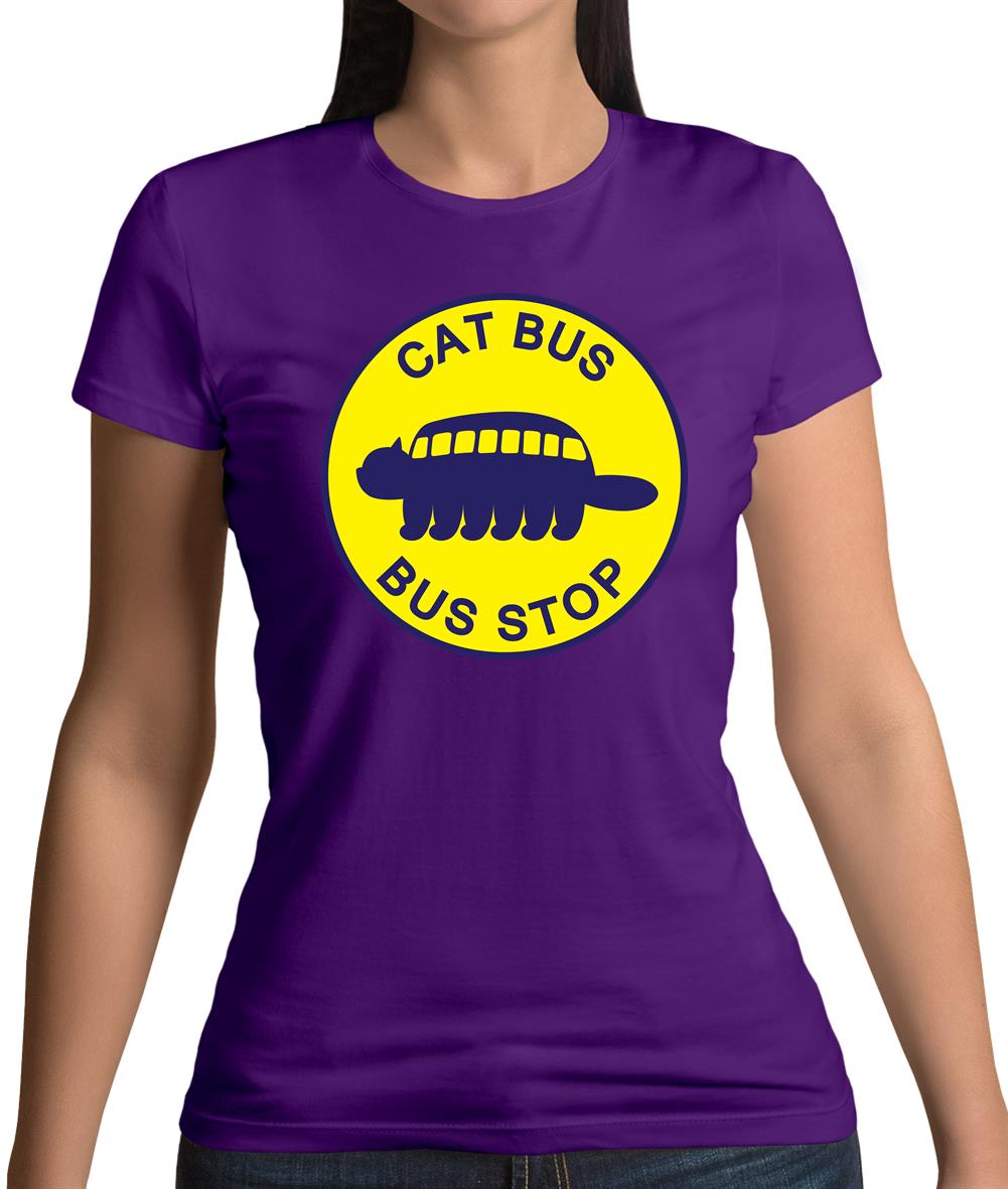 Cat Bus Stop Womens T-Shirt Cat Bus Stop Womens T-Shirt