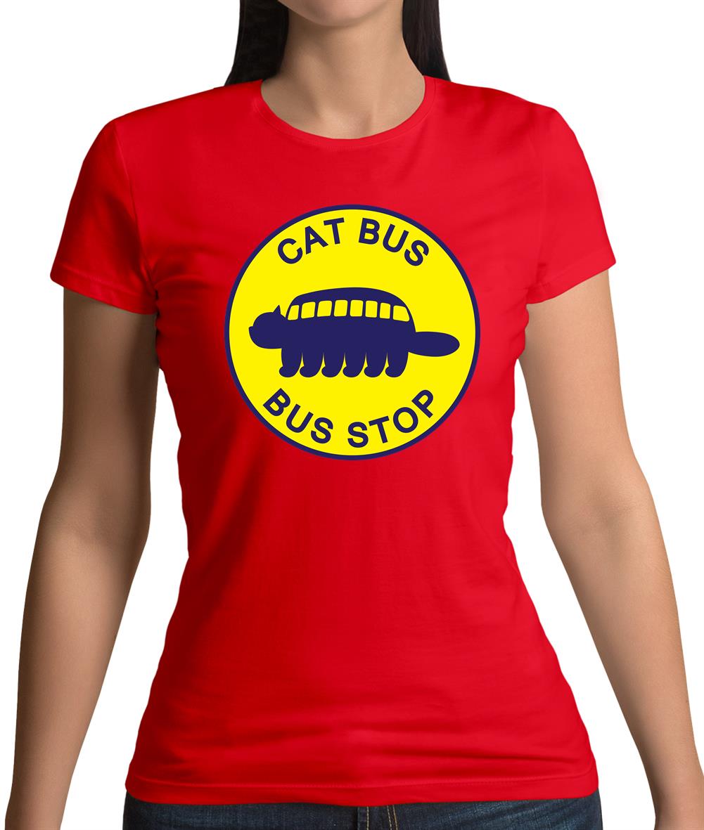 Cat Bus Stop Womens T-Shirt Cat Bus Stop Womens T-Shirt