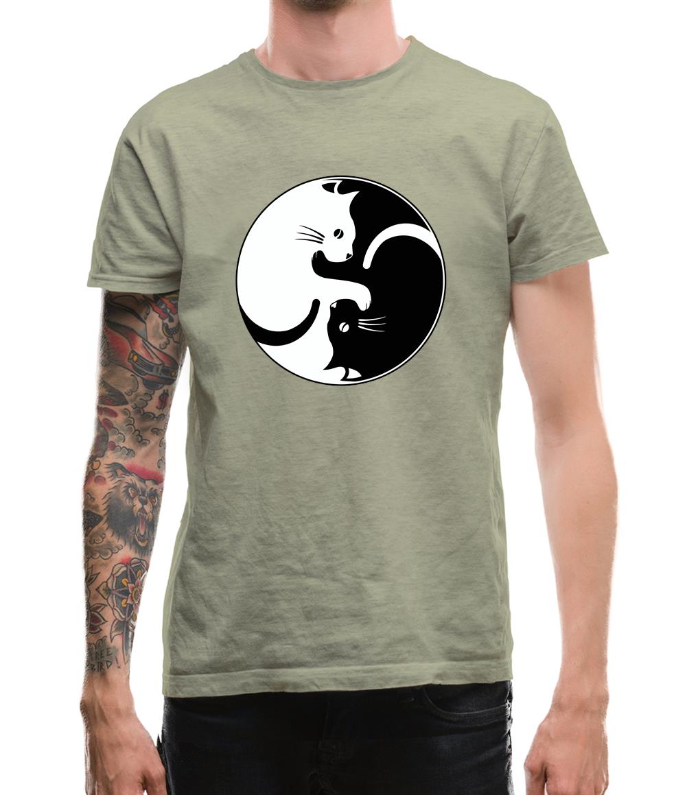 Yin Yang Cat Mens T-Shirt Yin Yang Cat Mens T-Shirt
