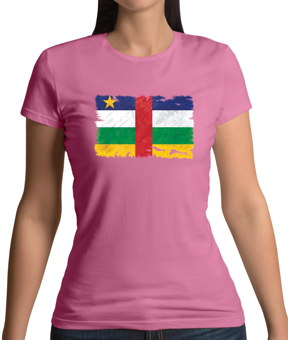 Central African Republic Grunge Style Flag Womens T-Shirt Central African Republic Grunge Style Flag Womens T-Shirt