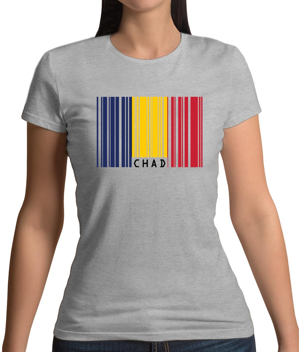 Chad Barcode Style Flag Womens T-Shirt Chad Barcode Style Flag Womens T-Shirt